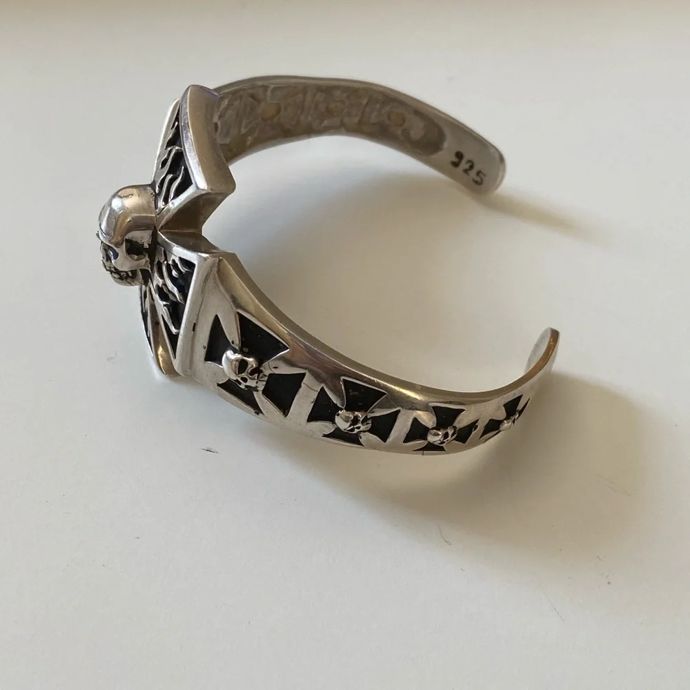 925 Silver bangle skull bracelet skulls 925 sterling